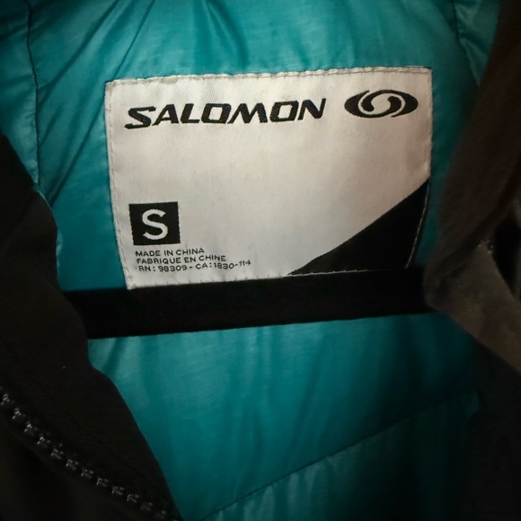 Salomon Women's Black Long Down Puffer Jacket size Small - Picture 4 of 9
